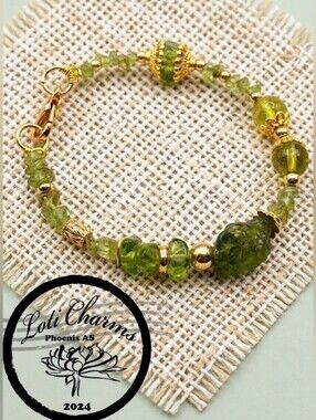 Sweet Arizona Peridot In Dainty Gold Plated Bracelet